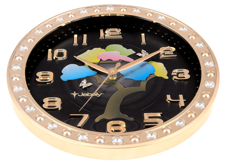 GE432-01B个性彩色拼贴树木图案珠宝钟